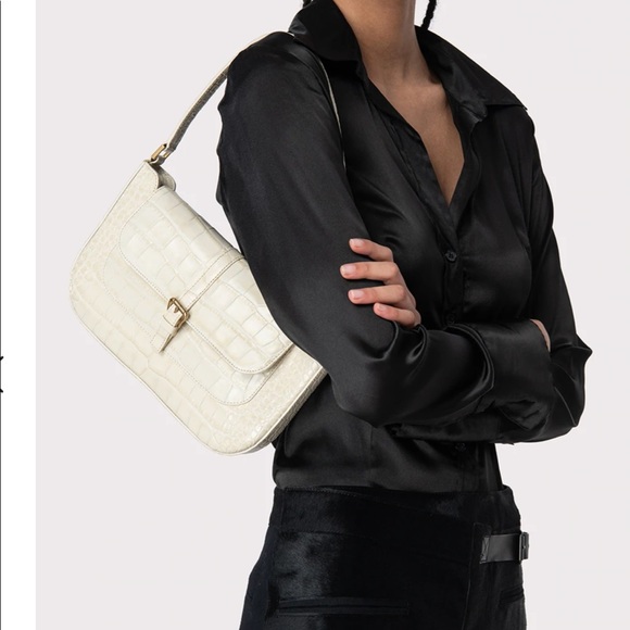 BY FAR MIRANDA CREAM CROCO EMBOSSED LEATHER - Picture 2 of 2